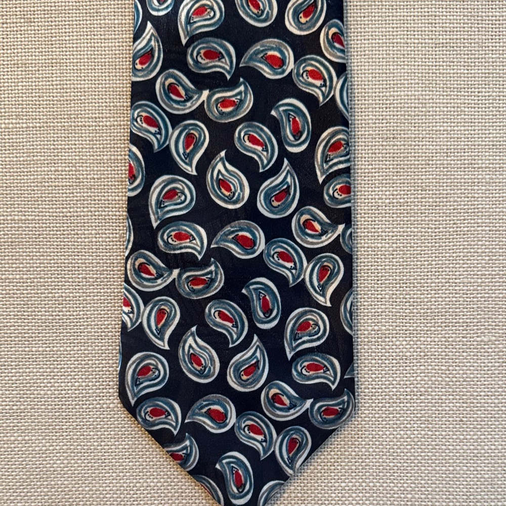 Elegant Navy Paisley Tie